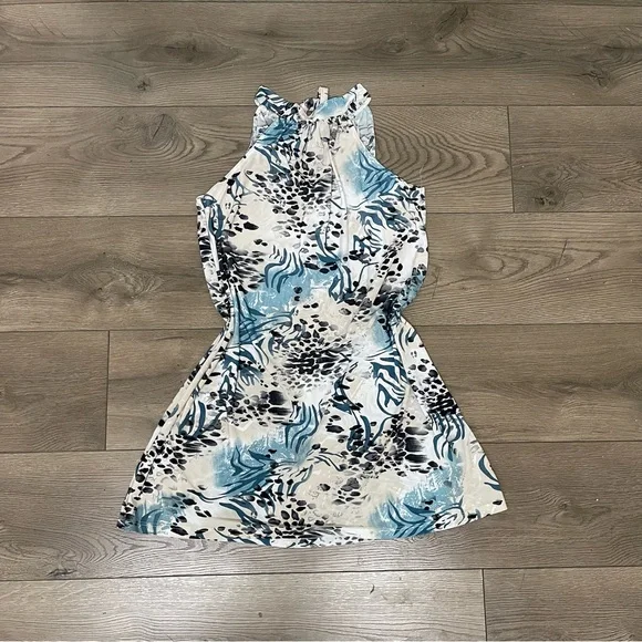 ViVI Blue and Black Patterned Dress Size S - Picture 1 of 6